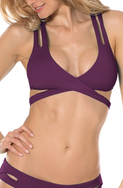 Shop Becca Color Code Wrap Bikini Top In Merlot