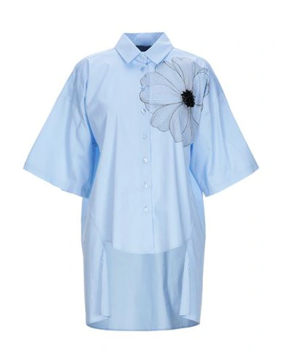 Shop Alessandro Dell'acqua Solid Color Shirts & Blouses In Sky Blue