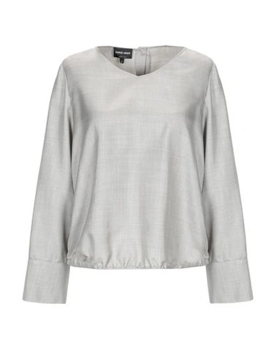 Shop Giorgio Armani Blouse In Grey