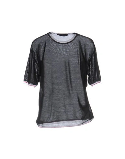 Shop Dsquared2 Woman T-shirt Black Size M Silk, Cotton, Polyamide