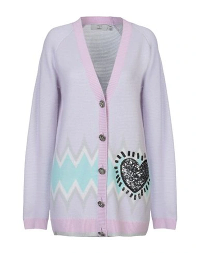 Shop Coach Cardigan In Lilac