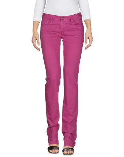 Shop Armani Jeans Denim Pants In Fuchsia