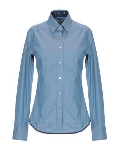 Shop Xacus Denim Shirt In Blue