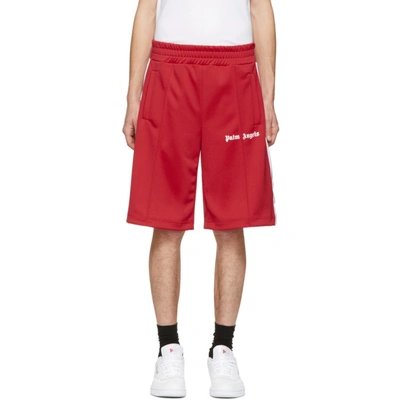 Shop Palm Angels Red Track Shorts In 2001 Redwht