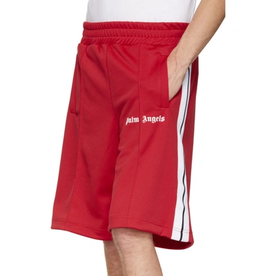Shop Palm Angels Red Track Shorts In 2001 Redwht