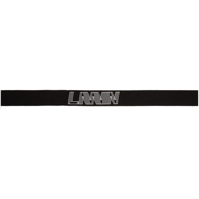 Shop Lanvin Black Logo Belt In 10 Black