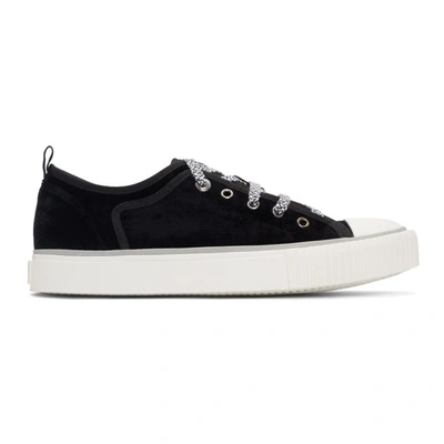 Shop Lanvin Black Velvet Sneakers In 10 Black