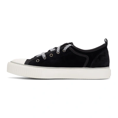 Shop Lanvin Black Velvet Sneakers In 10 Black