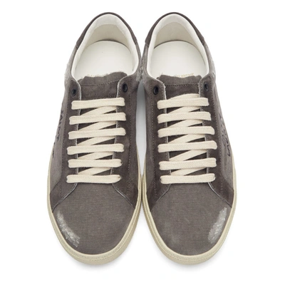 Shop Saint Laurent Grey Destroyed Sl/06 Court Classic Sneakers