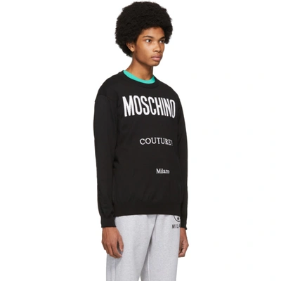 Shop Moschino Black Jacquard Couture Sweater In J2555blkwht
