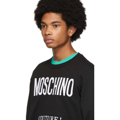 Shop Moschino Black Jacquard Couture Sweater In J2555blkwht