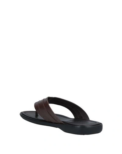 Shop Doucal's Toe Strap Sandals In Cocoa