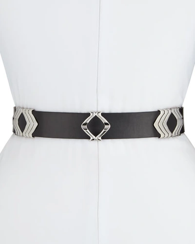Shop Isabel Marant Étoile Tehora U-buckle Leather Belt In Black