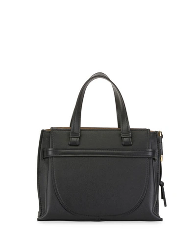 Shop Loewe Gate Small Leather Top-handle Tote Bag In Black