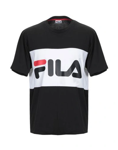 Shop Fila Man T-shirt Black Size Xs Cotton