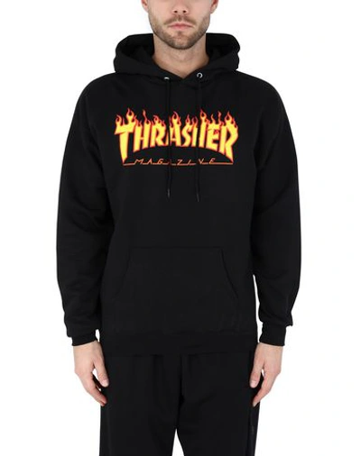 Shop Thrasher Flame Hoodie Man Sweatshirt Black Size L Cotton, Polyester