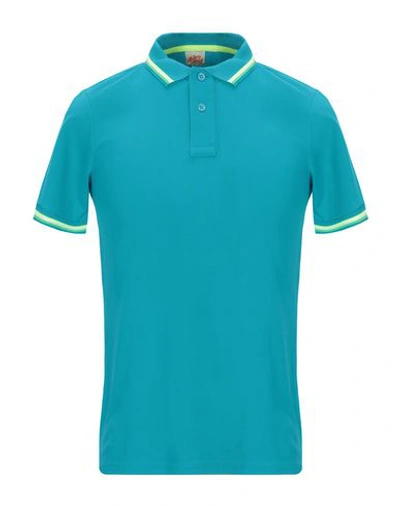 Shop Sundek Polo Shirt In Turquoise