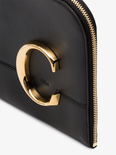 Shop Chloé Black C Ring Leather Bag