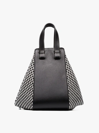 Shop Loewe Houndstooth Shoulder Bag In Black