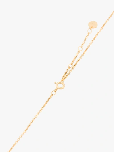 Shop Fendi Pink And Gold Metallic Ff Logo Pendant Necklace