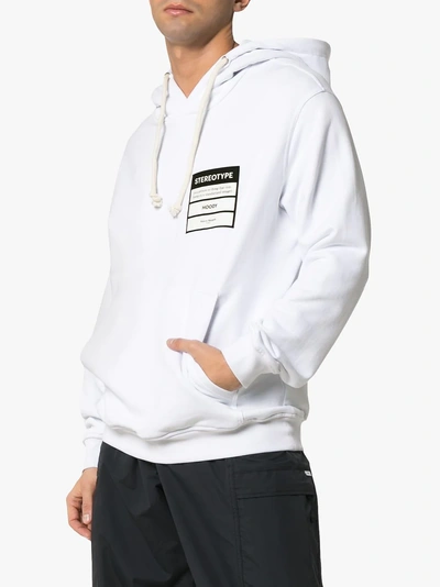 Shop Maison Margiela Stereotype Logo Cotton Hoodie In 100 White
