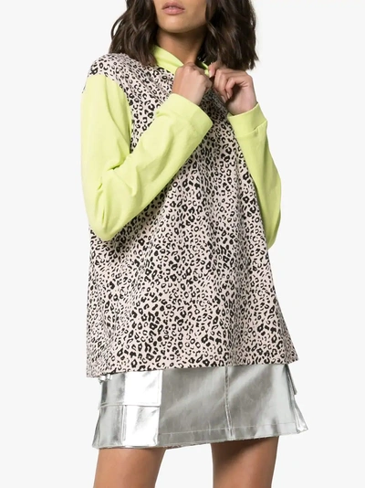 Shop Sandy Liang Lewis Leopard And Neon Cotton Sweatshirt