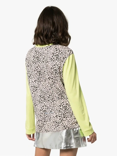 Shop Sandy Liang Lewis Leopard And Neon Cotton Sweatshirt