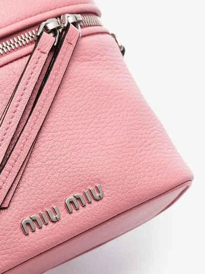 Shop Miu Miu Madras Bucket Bag In F0028 Pink