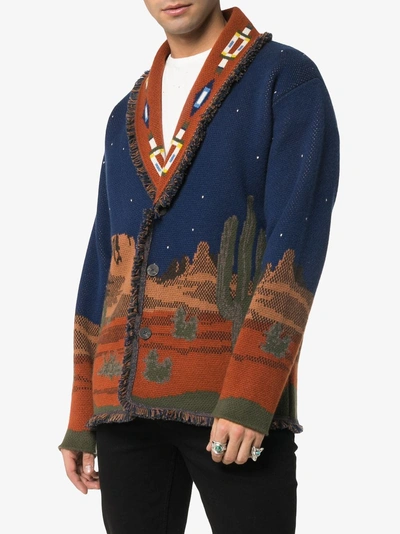 Shop Alanui Midnight Landscape Knitted Cashmere Cardigan In 4588 Multicoloured