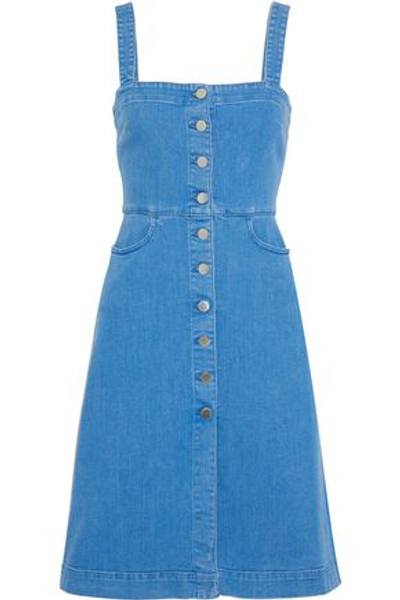 Shop Stella Mccartney Woman Button-detailed Denim Dress Azure