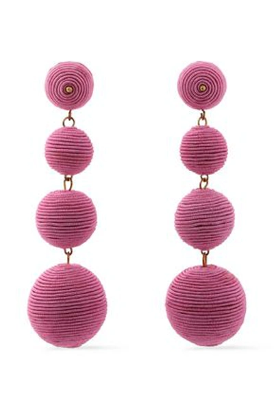 Shop Kenneth Jay Lane Gold-tone Cord Earrings In Pink