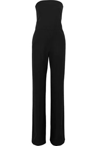 Shop Stella Mccartney Strapless Wool-crepe Jumpsuit In Black