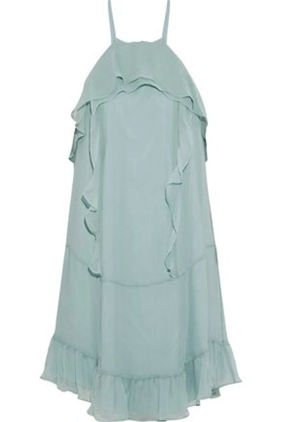 Shop Rachel Zoe Woman Colby Ruffled Silk-chiffon Mini Dress Mint