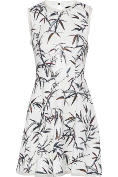 Shop Rachel Zoe Waverly Cutout Printed Sequined Cady Mini Dress In White