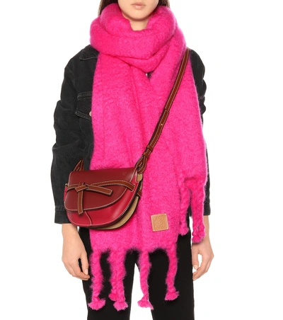 Shop Loewe Mohair And Wool Scarf In Pink