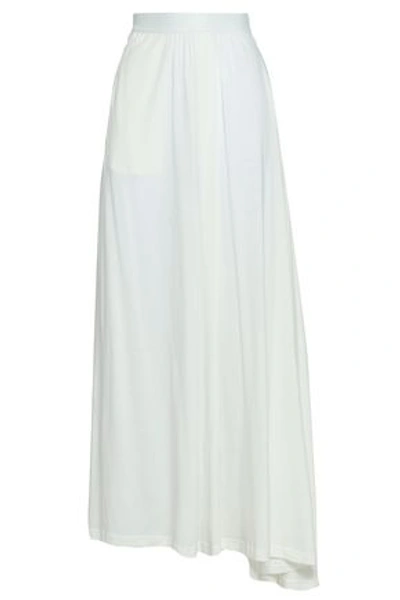 Shop Ann Demeulemeester Woman Elmer Cotton-jersey Maxi Skirt Off-white
