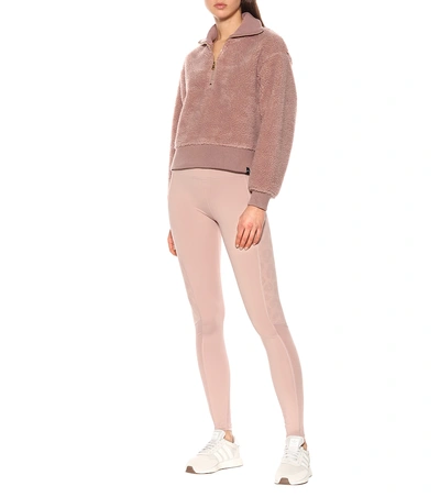 Shop Varley Daphne Sherpa Sweatshirt In Pink