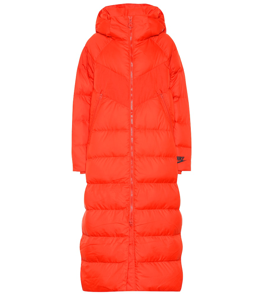 nike hooded puffer jacket orange