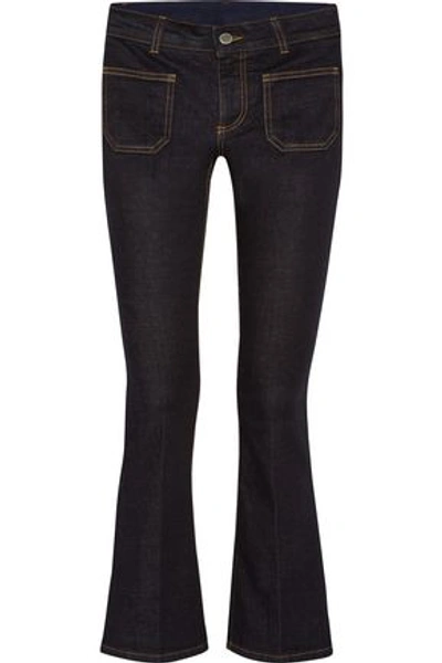 Shop Stella Mccartney Woman 70's Flare Low-rise Kick-flare Jeans Dark Denim
