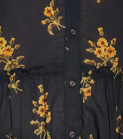 Shop M.i.h. Jeans Lyra Floral Cotton Midi Dress In Blue