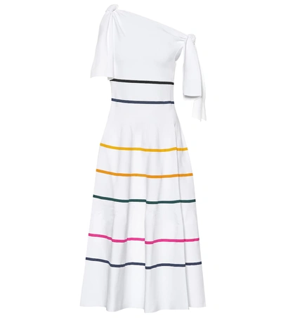 Shop Carolina Herrera Stretch Knit Midi Dress In White