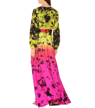 Shop Anna Kosturova Tie-dye Silk Maxi Dress In Multicoloured