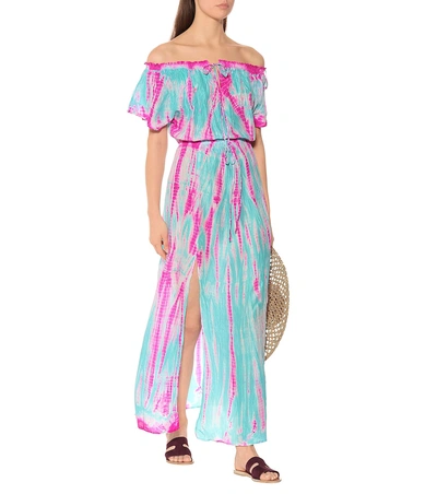 Shop Anna Kosturova Tie-dye Silk Maxi Dress In Multicoloured