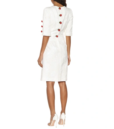 Shop Dolce & Gabbana Embroidered Cotton And Silk Dress In White