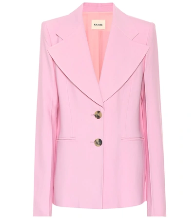 Shop Khaite Alexis Stretch-twill Blazer In Pink