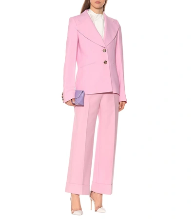 Shop Khaite Alexis Stretch-twill Blazer In Pink