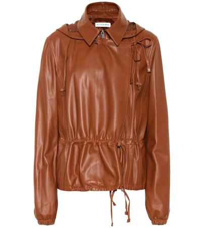 Shop Altuzarra Livila Leather Jacket In Brown