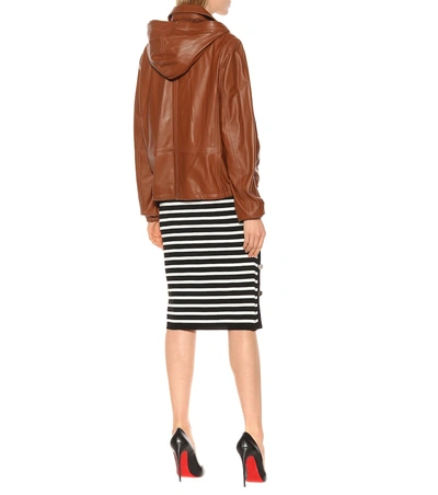 Shop Altuzarra Livila Leather Jacket In Brown