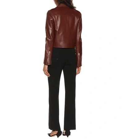 Shop The Row Leather Jacket In Brown