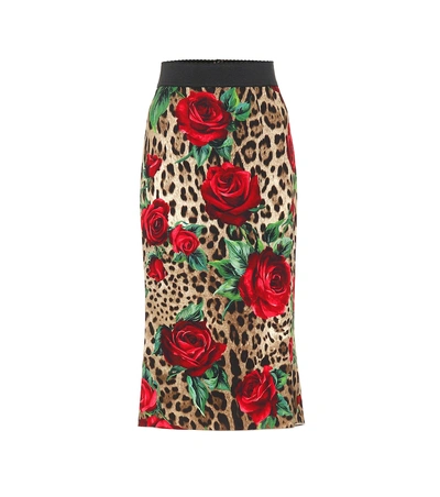 Shop Dolce & Gabbana Printed Pencil Skirt In Multicoloured
